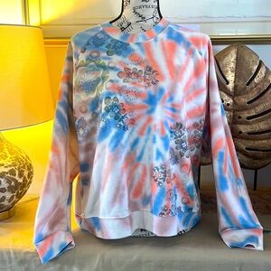 Desingual multi colored crew neck sweater